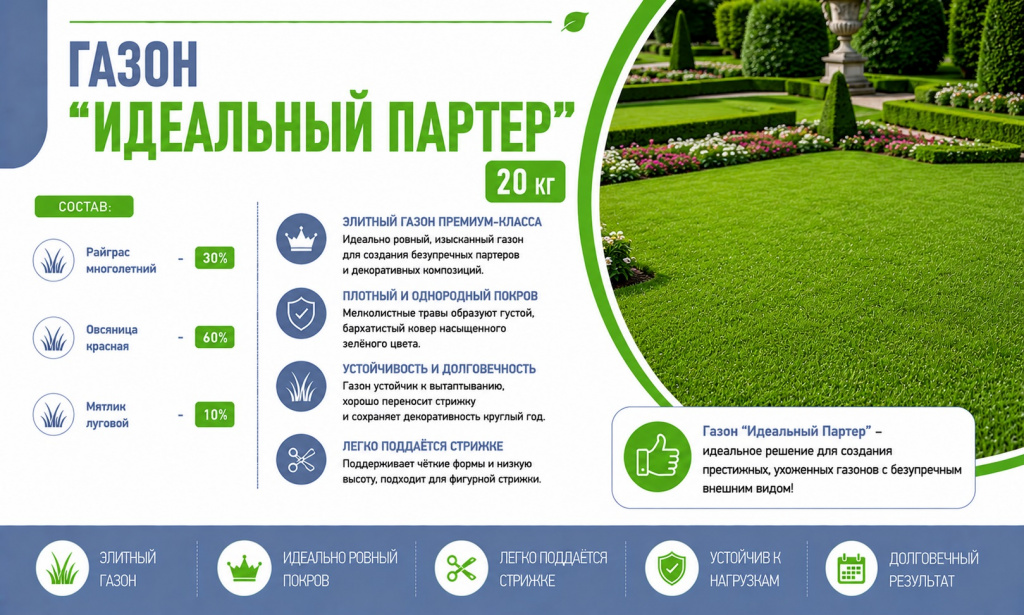 газон Идеальный Партер 20 кг